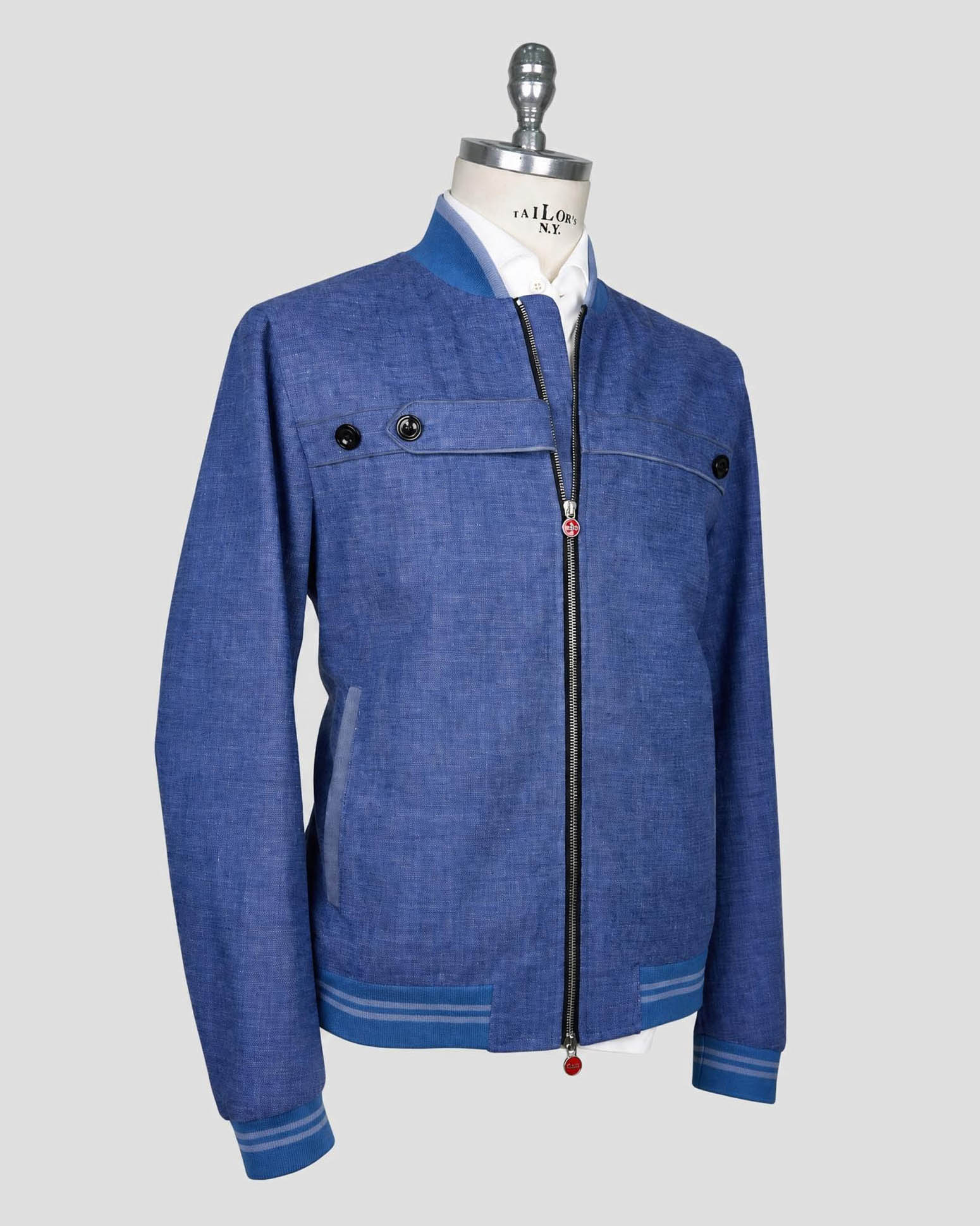 Kiton Blue Linen Coat