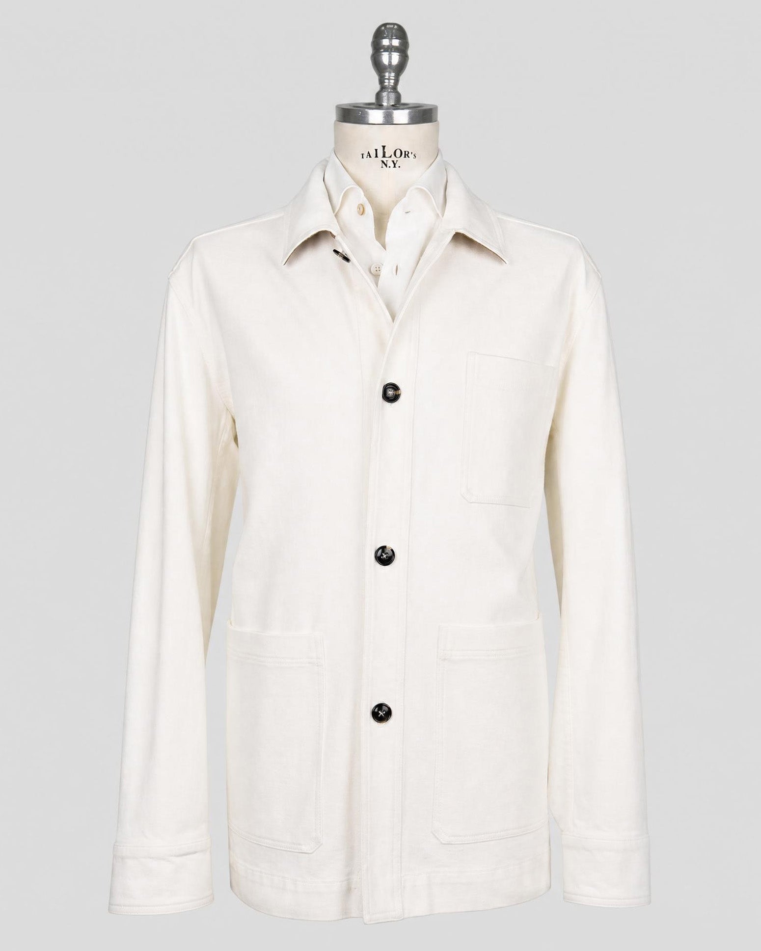 Kiton White Cotton Ea Coat