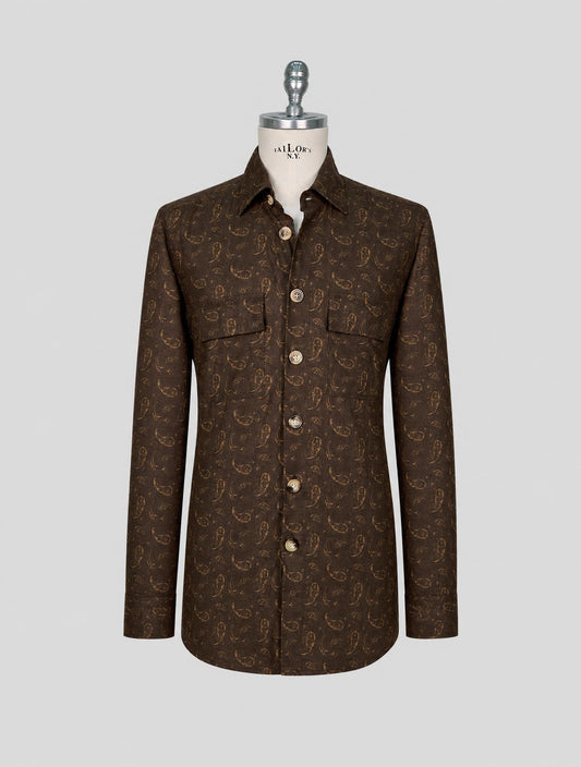 Kiton Brown Cotton Shirt