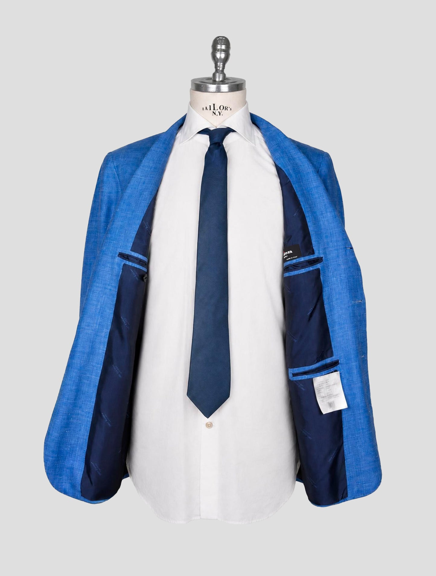 Kiton Blue Cashmere Silk Linen Blazer