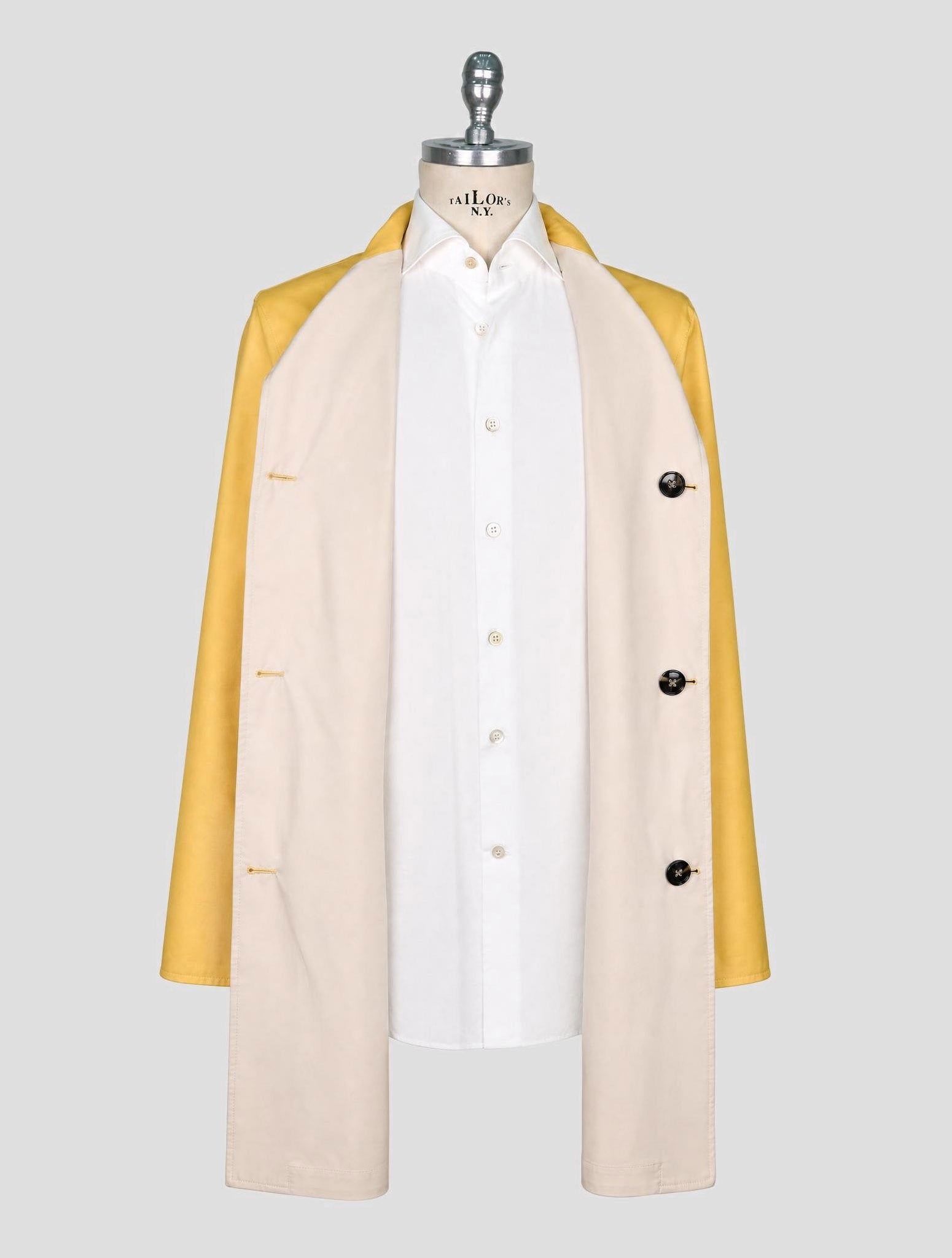 Kiton Yellow Beige Cashmere Pl Overcoat