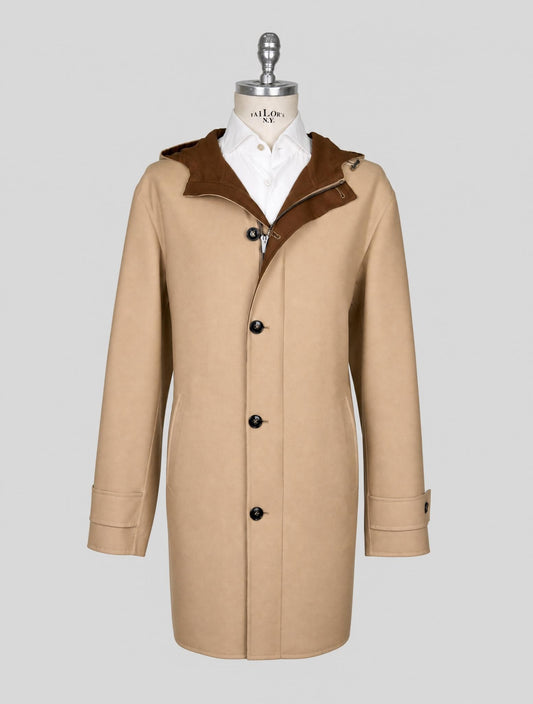 Kiton Beige Wool Ea Overcoat