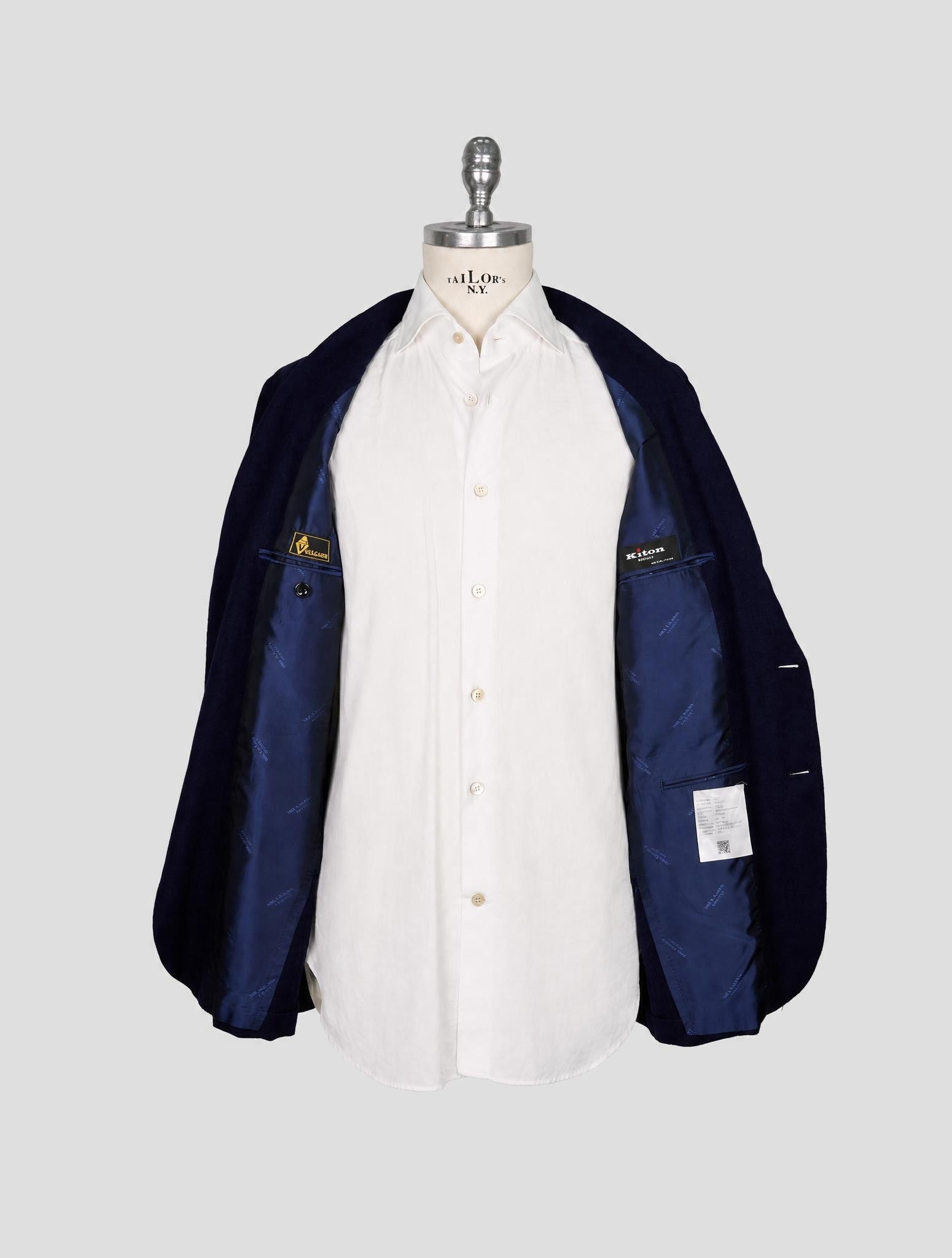 Kiton Blue Vicuna Perù Silk Blazer