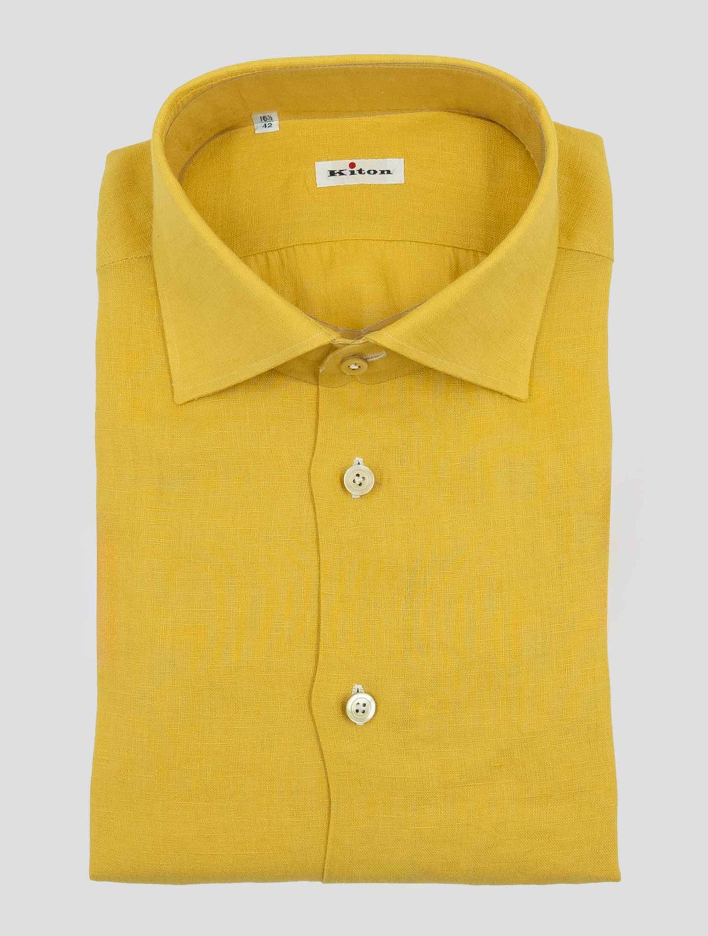 Kiton Yellow Linen Shirt