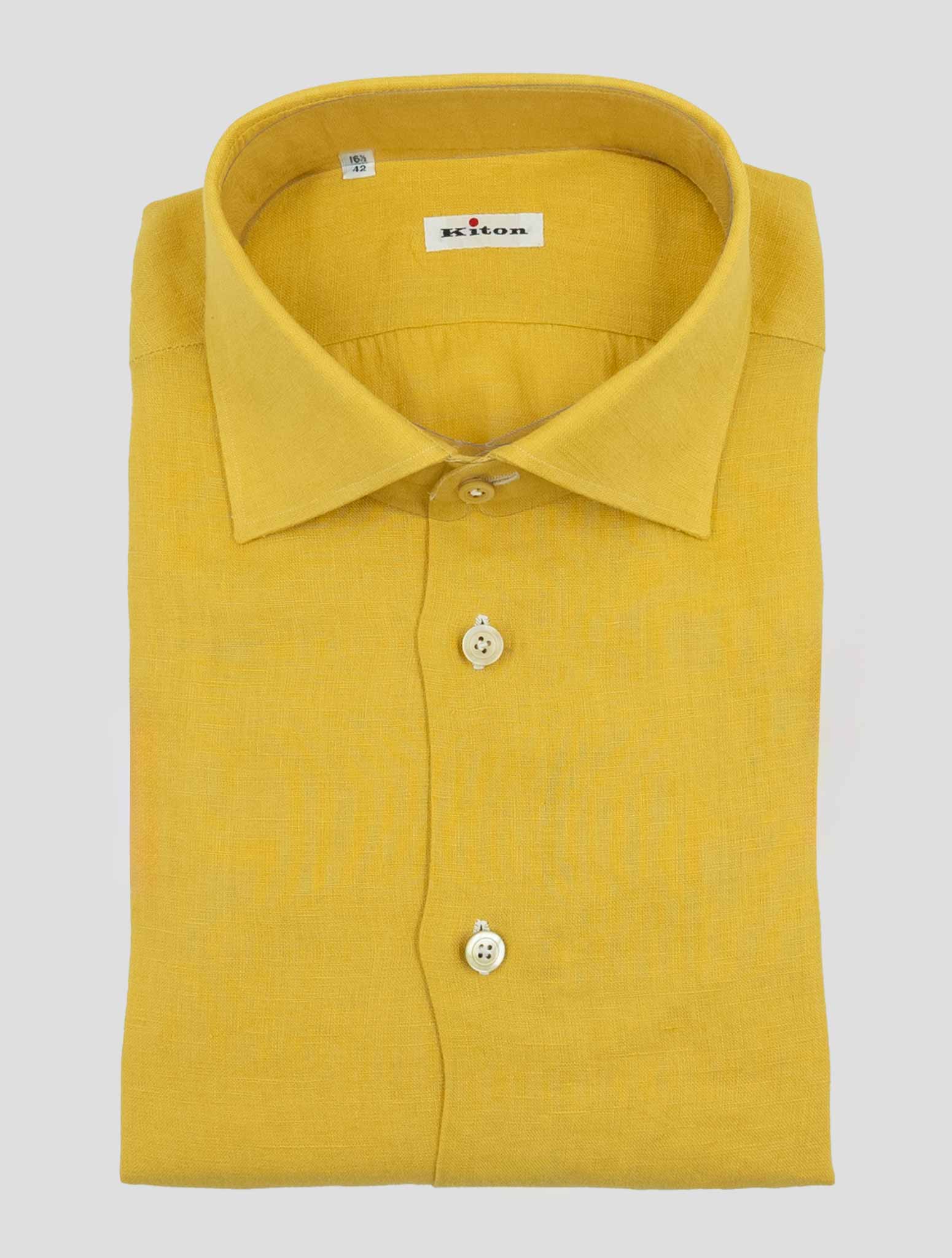 Kiton Yellow Linen Shirt