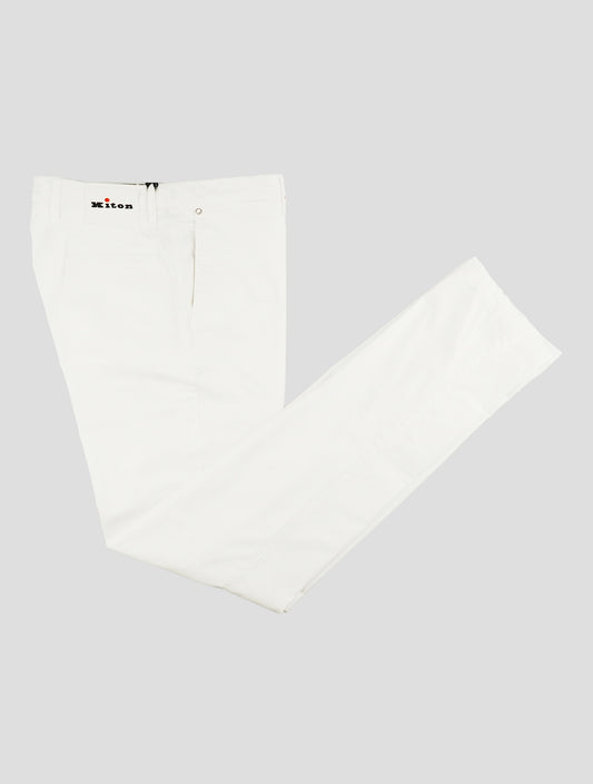 Kiton White Cotton Ea Pants