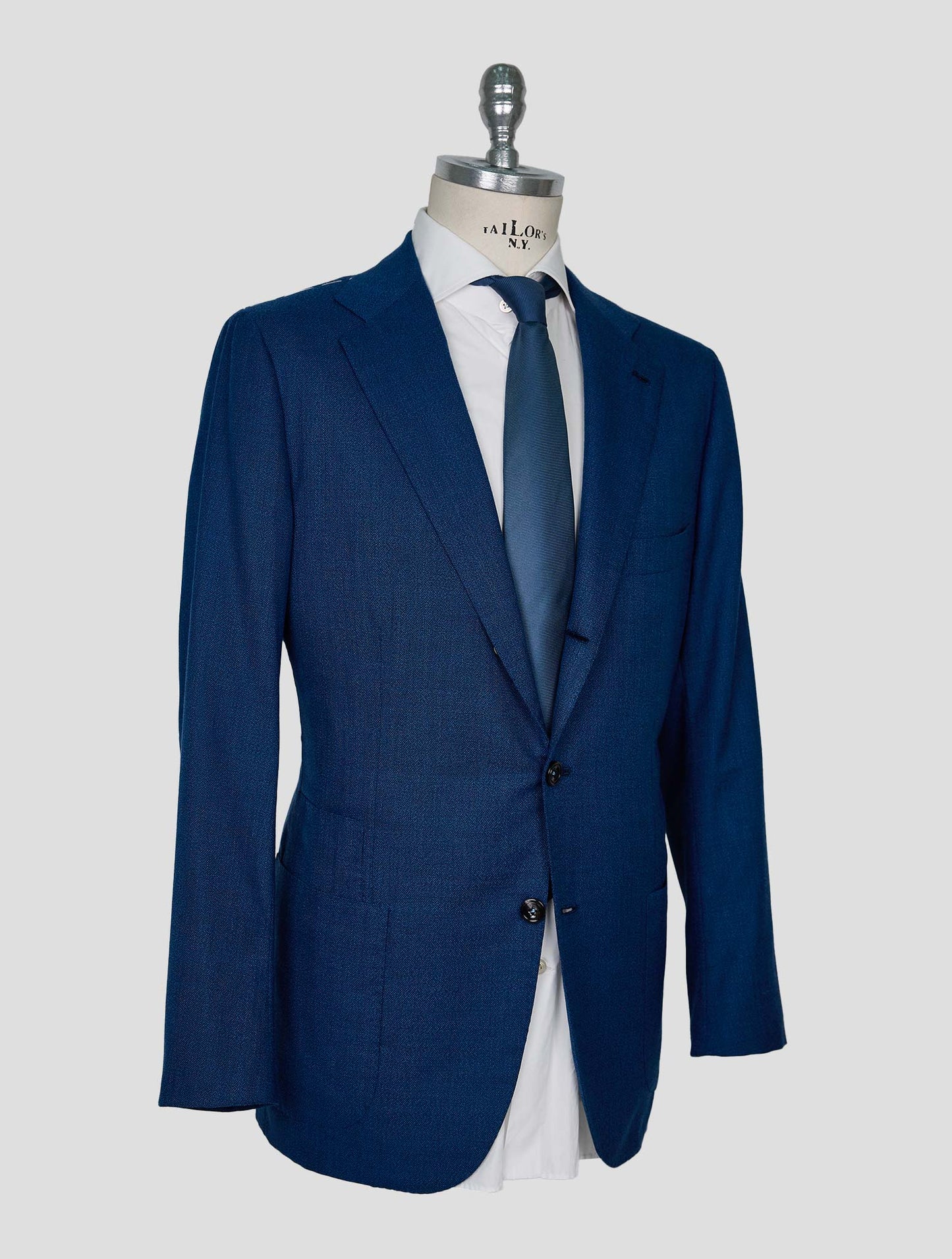 Kiton Blue Virgin Wool Cashmere Suit