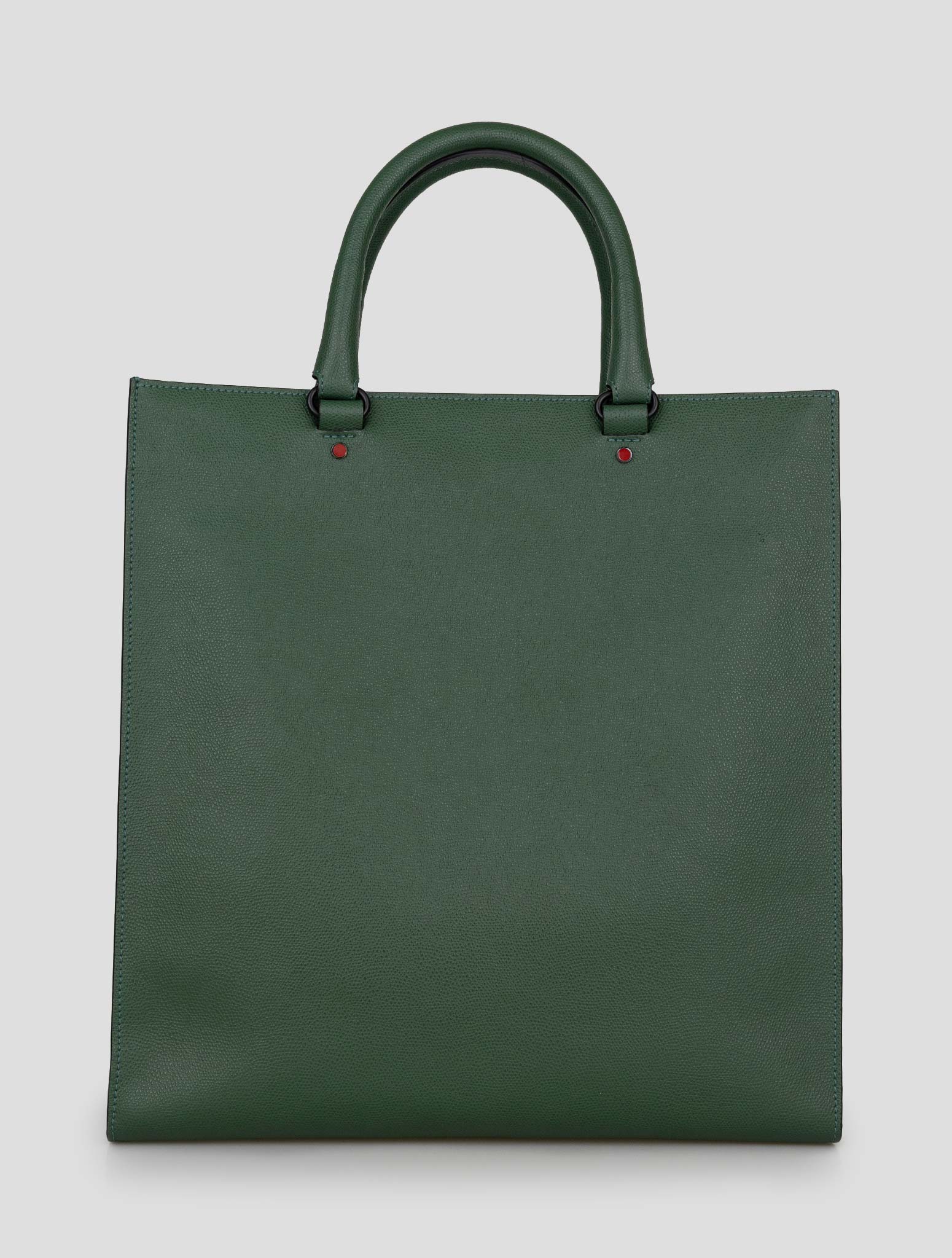 Kiton Green Leather Tote Bag