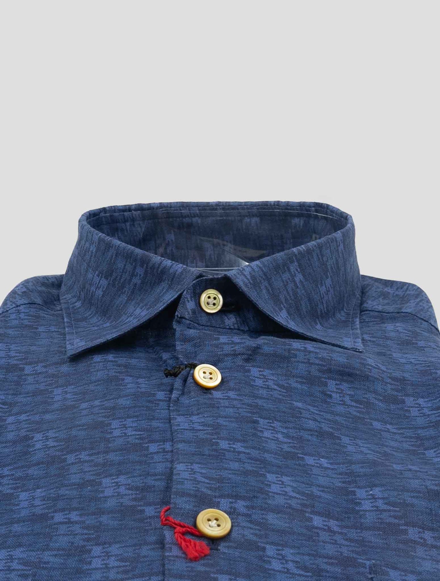 Kiton Blue Linen Shirt Nerano