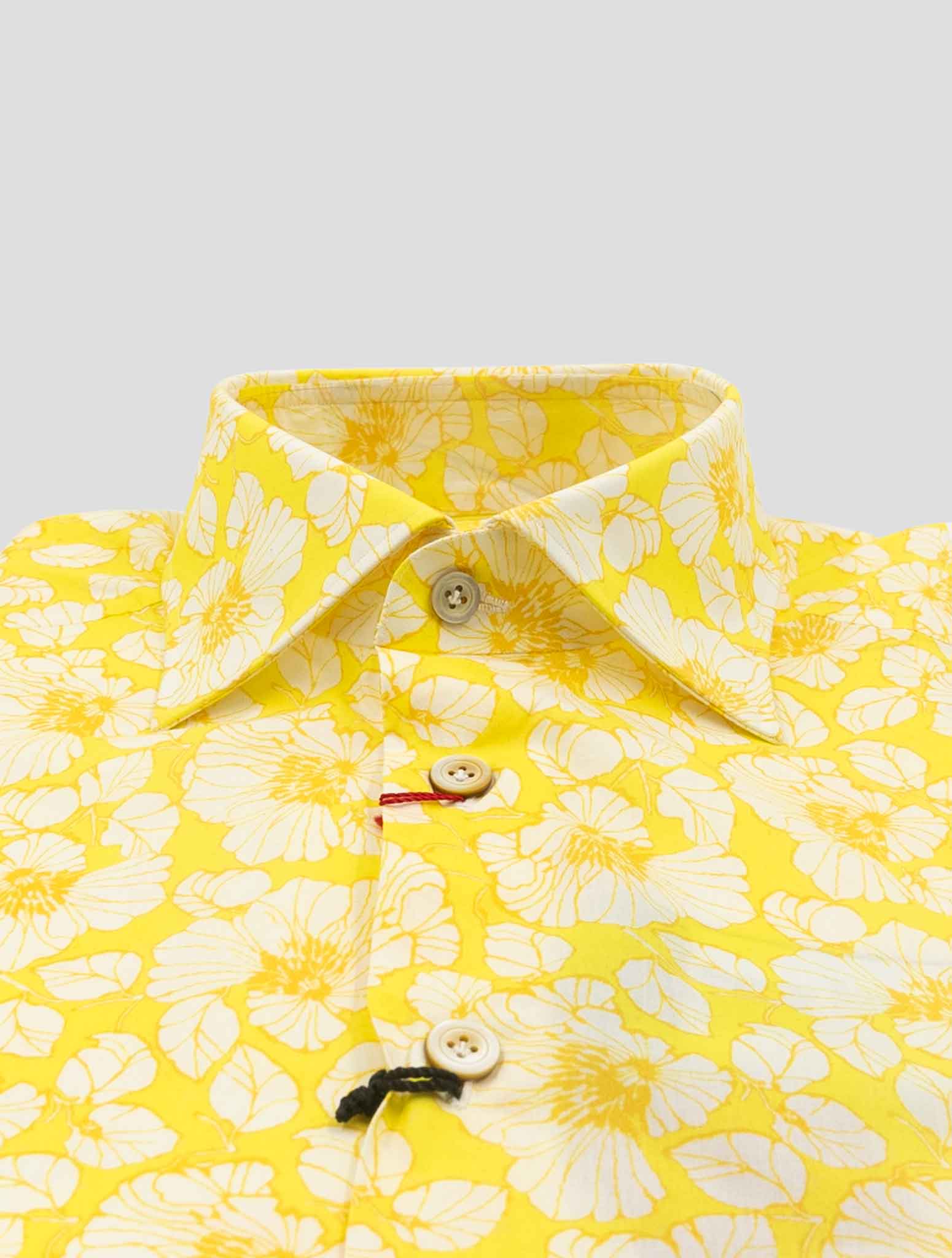 Kiton Yellow White Cotton Shirt