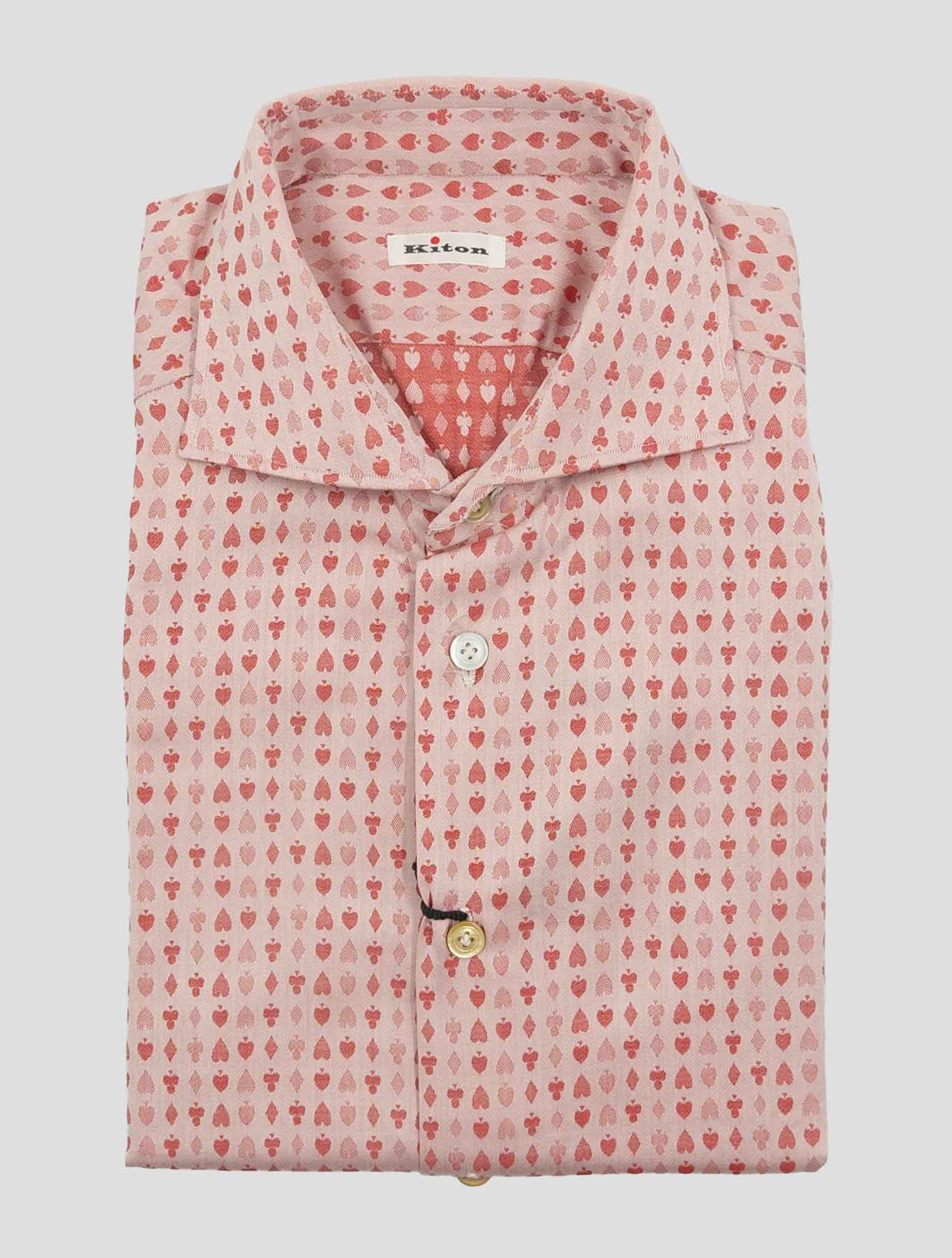Kiton Red White Cotton Shirt