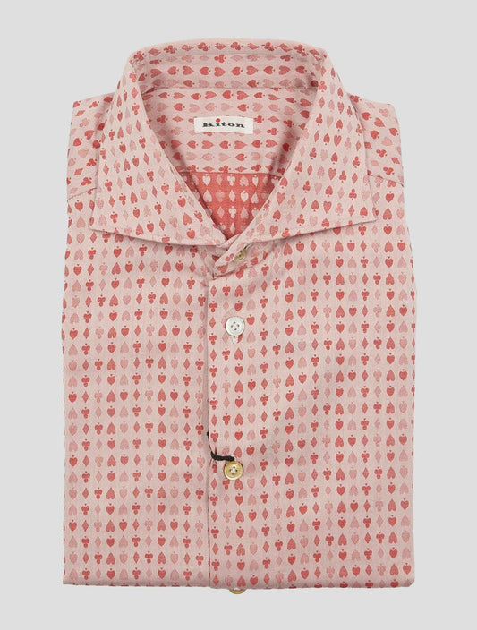 Kiton Red White Cotton Shirt