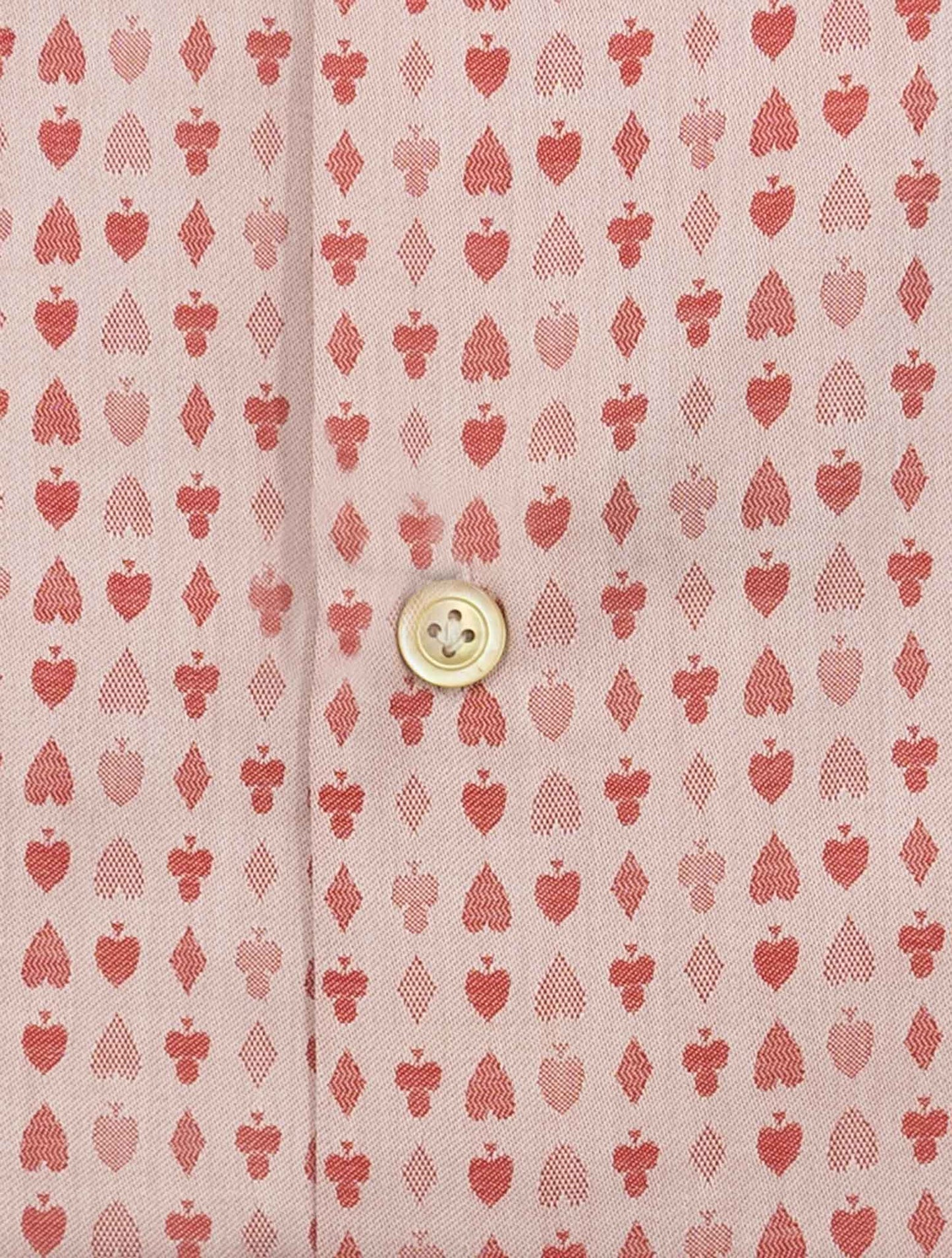 Kiton Red White Cotton Shirt