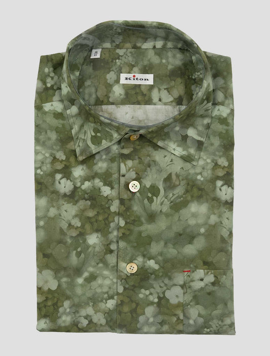 Kiton Green Cotton Shirt Nerano
