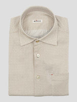 Kiton Beige White Cotton Shirt Nerano