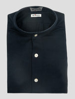 Kiton Blue Navy Cotton Cashmere Korean Shirt