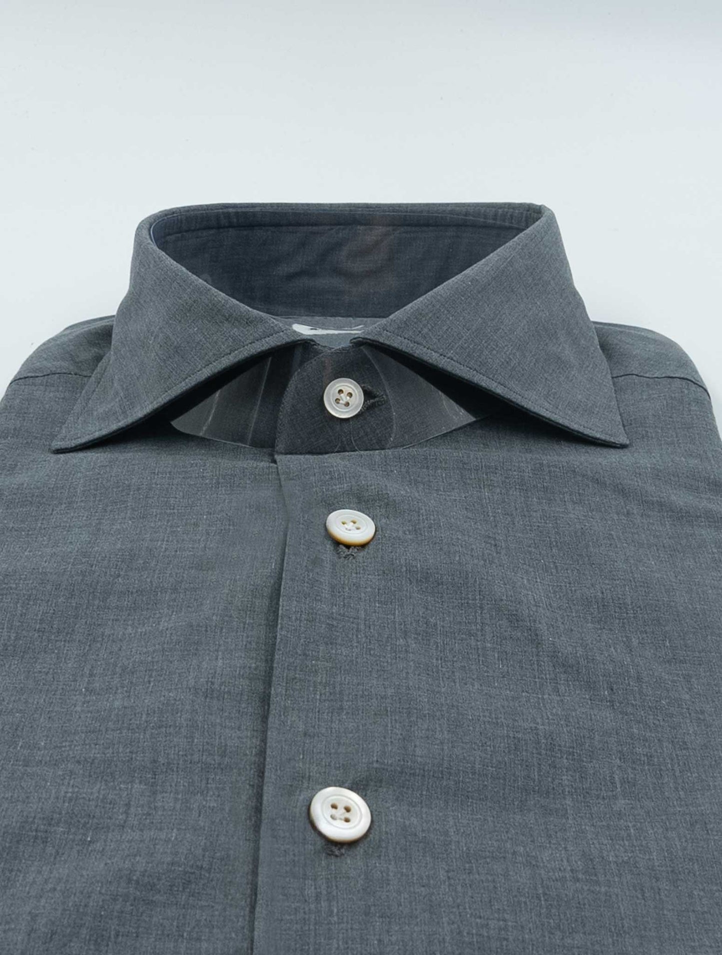 Kiton Gray Cotton Shirt