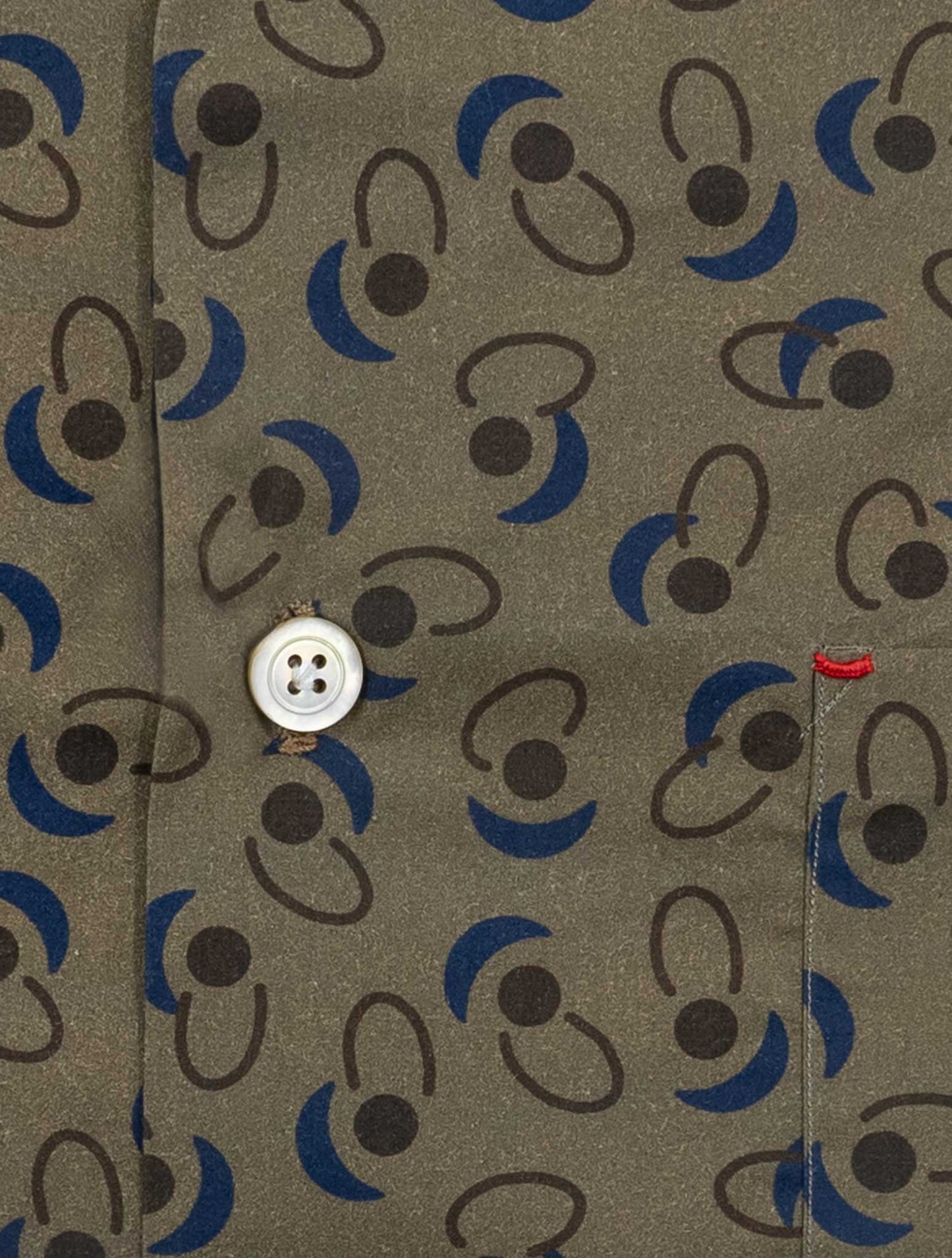 Kiton Brown Blue Cotton Shirt Nerano