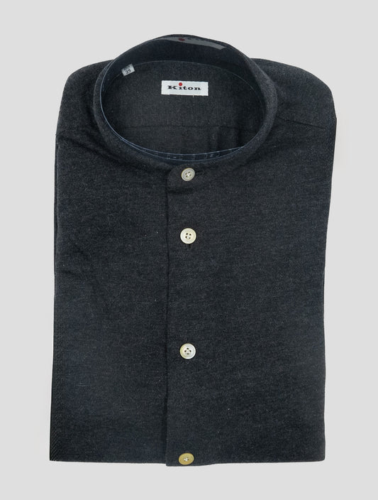 Kiton Gray Cotton Cashmere Korean Shirt