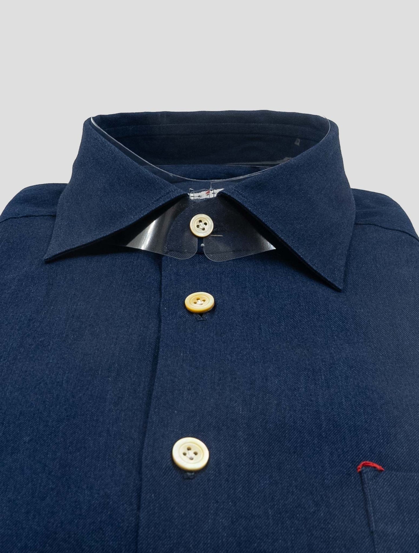Kiton Denim Cotton Washed Shirt Nerano