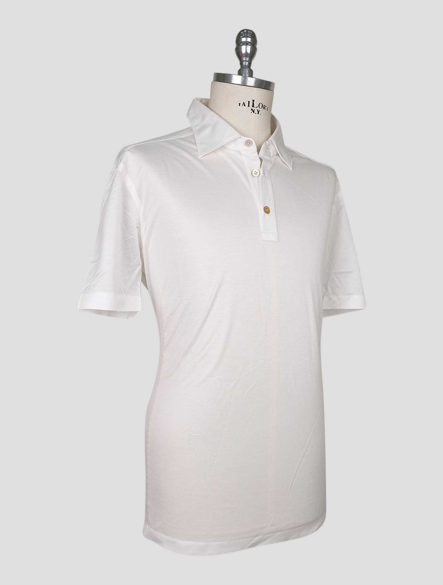 Kiton White Cotton Polo Positano