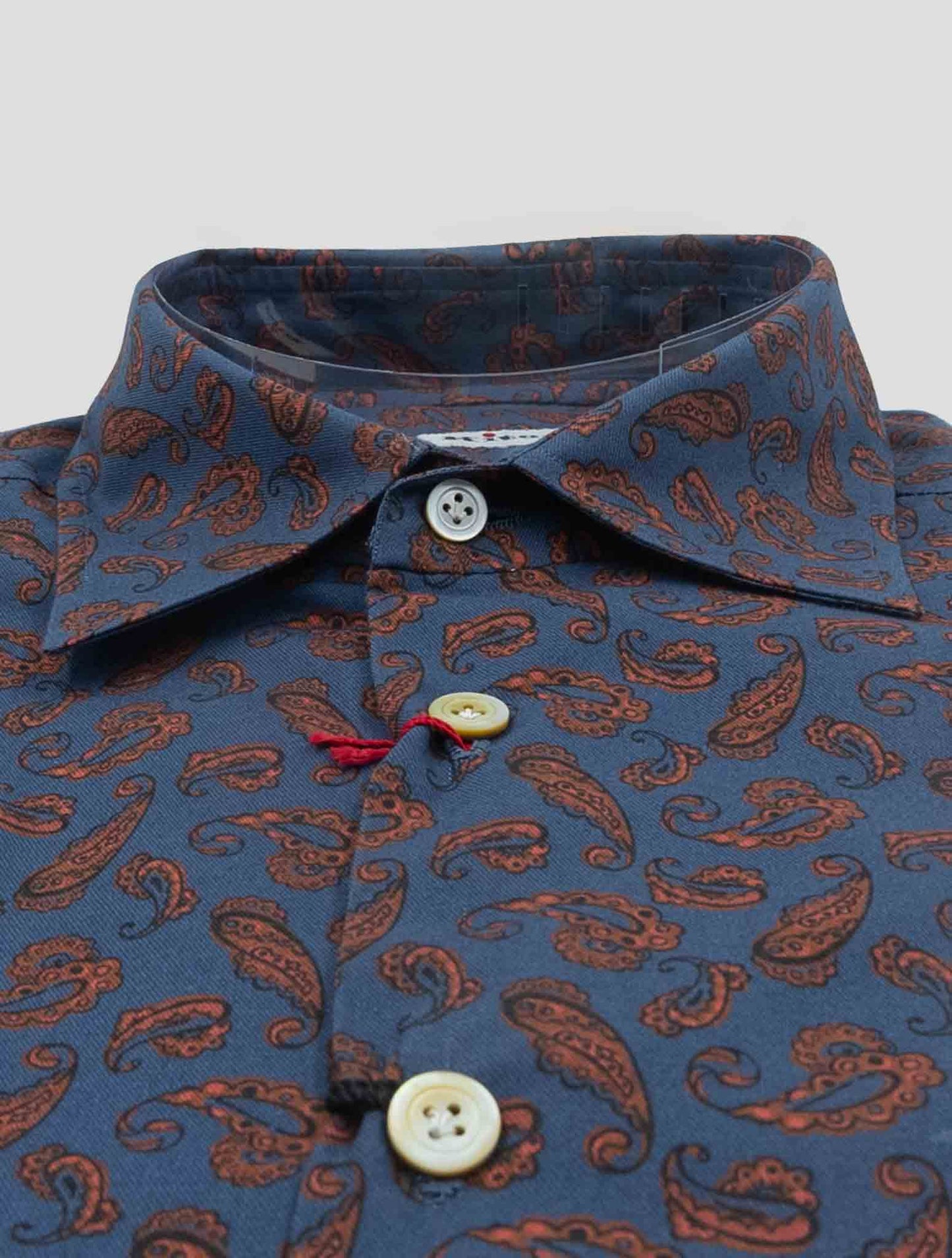 Kiton Blue Red Cotton Shirt Nerano