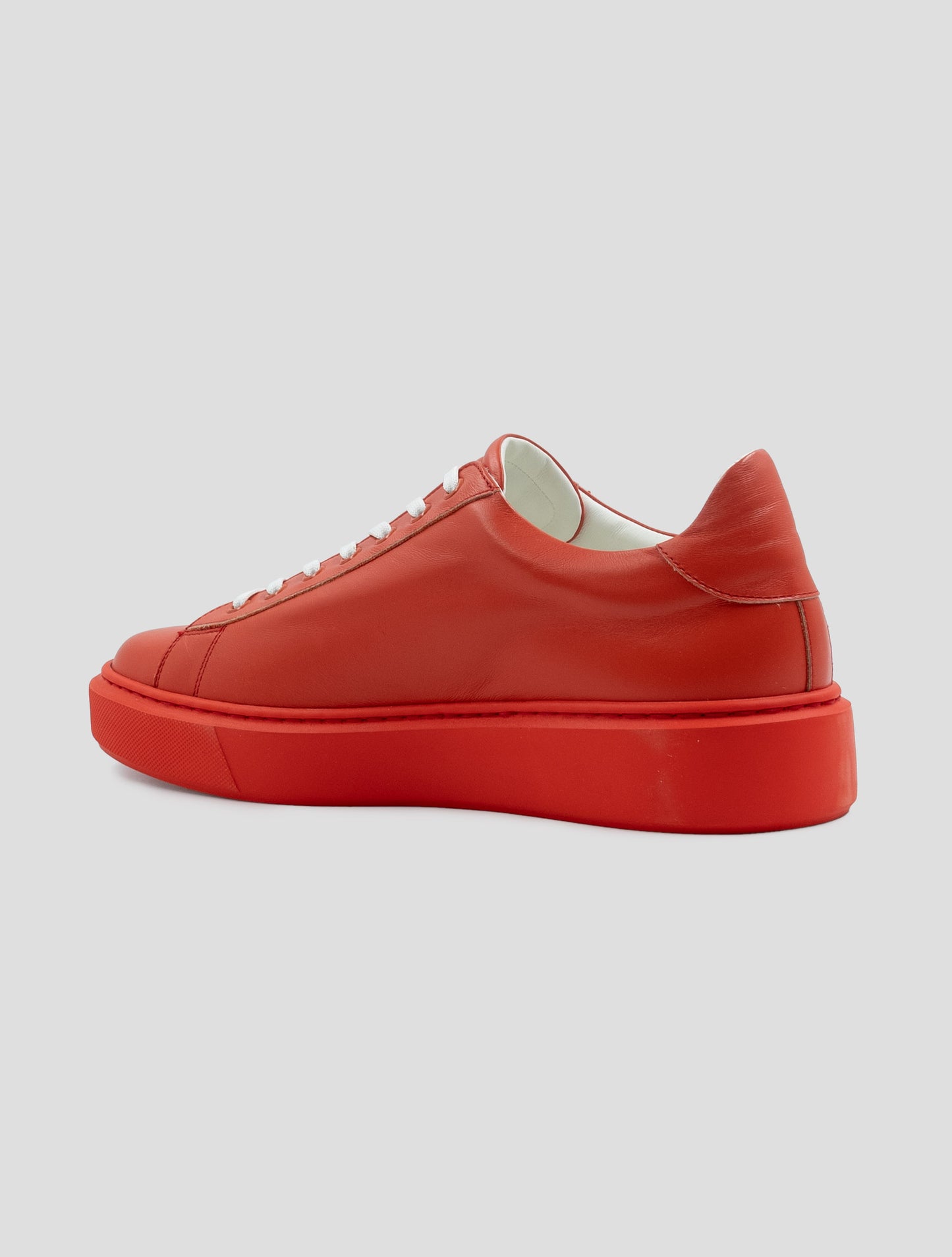 Kiton Knt Red Leather Sneakers
