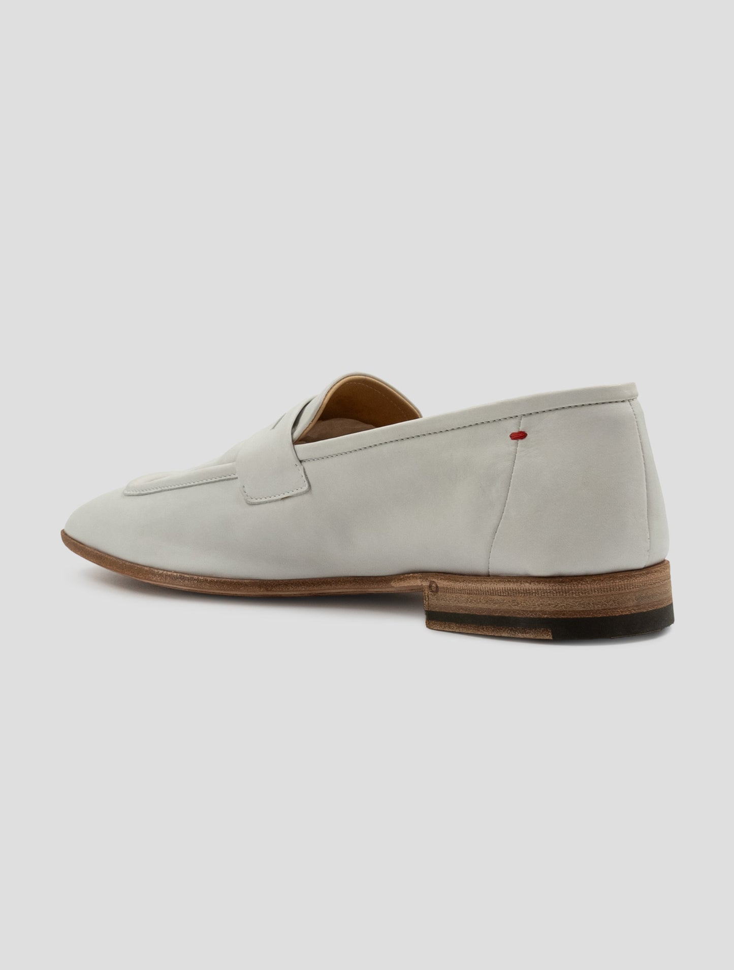 Kiton White Leather Loafers