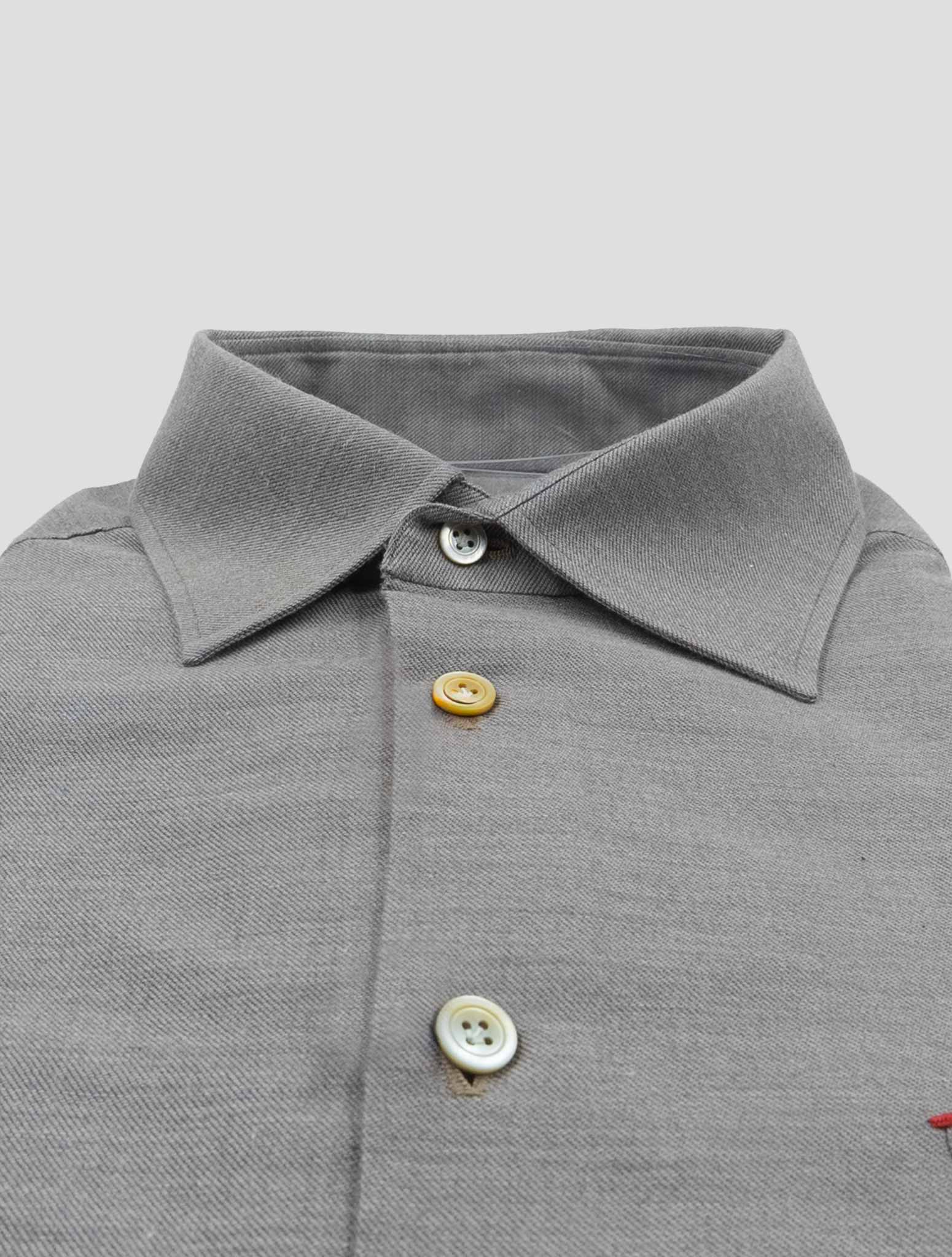 Kiton Taupe Cotton Silk Cashmere Shirt Nerano