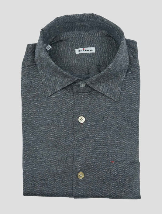 Kiton Gray Cotton Shirt Nerano