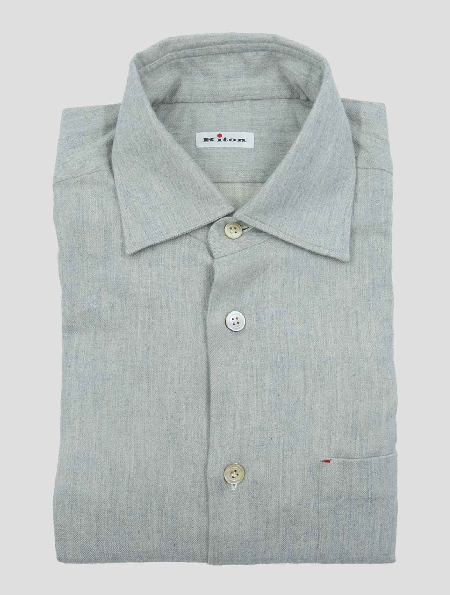 Kiton Gray Cotton Shirt Nerano