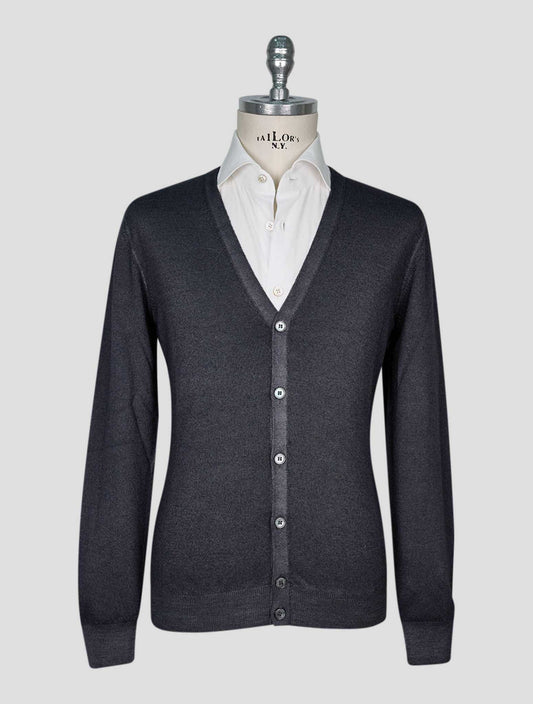 Kiton Gray Wool Cardigan