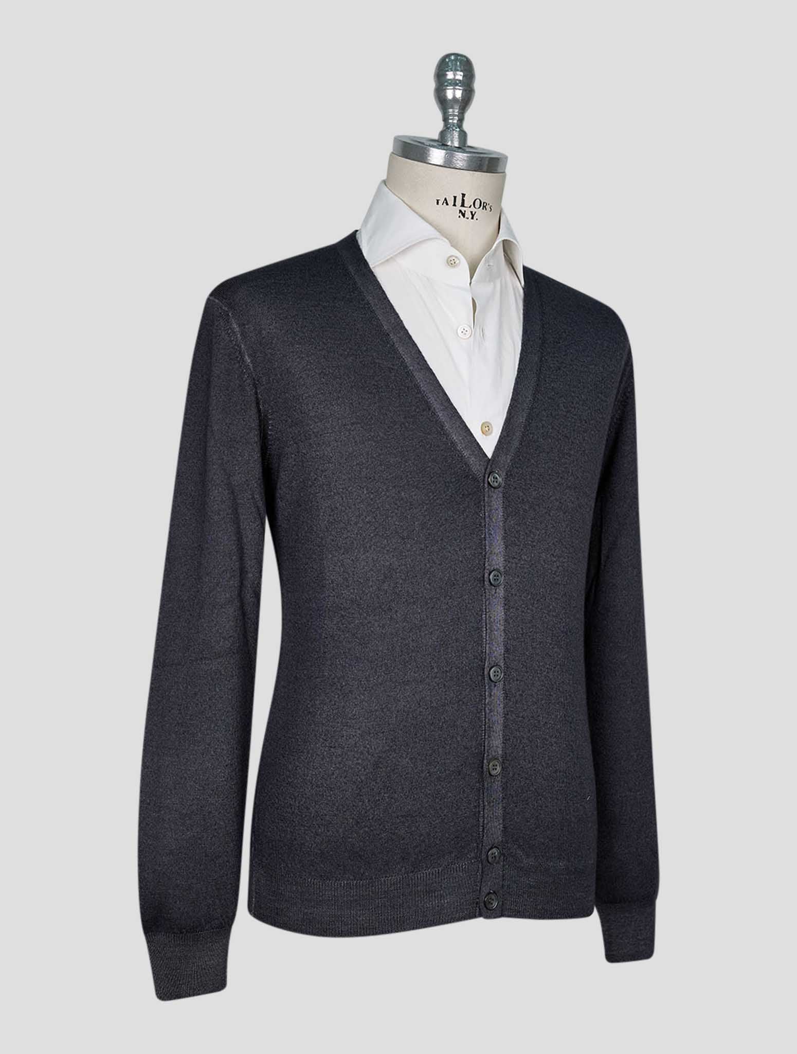 Kiton Gray Wool Cardigan