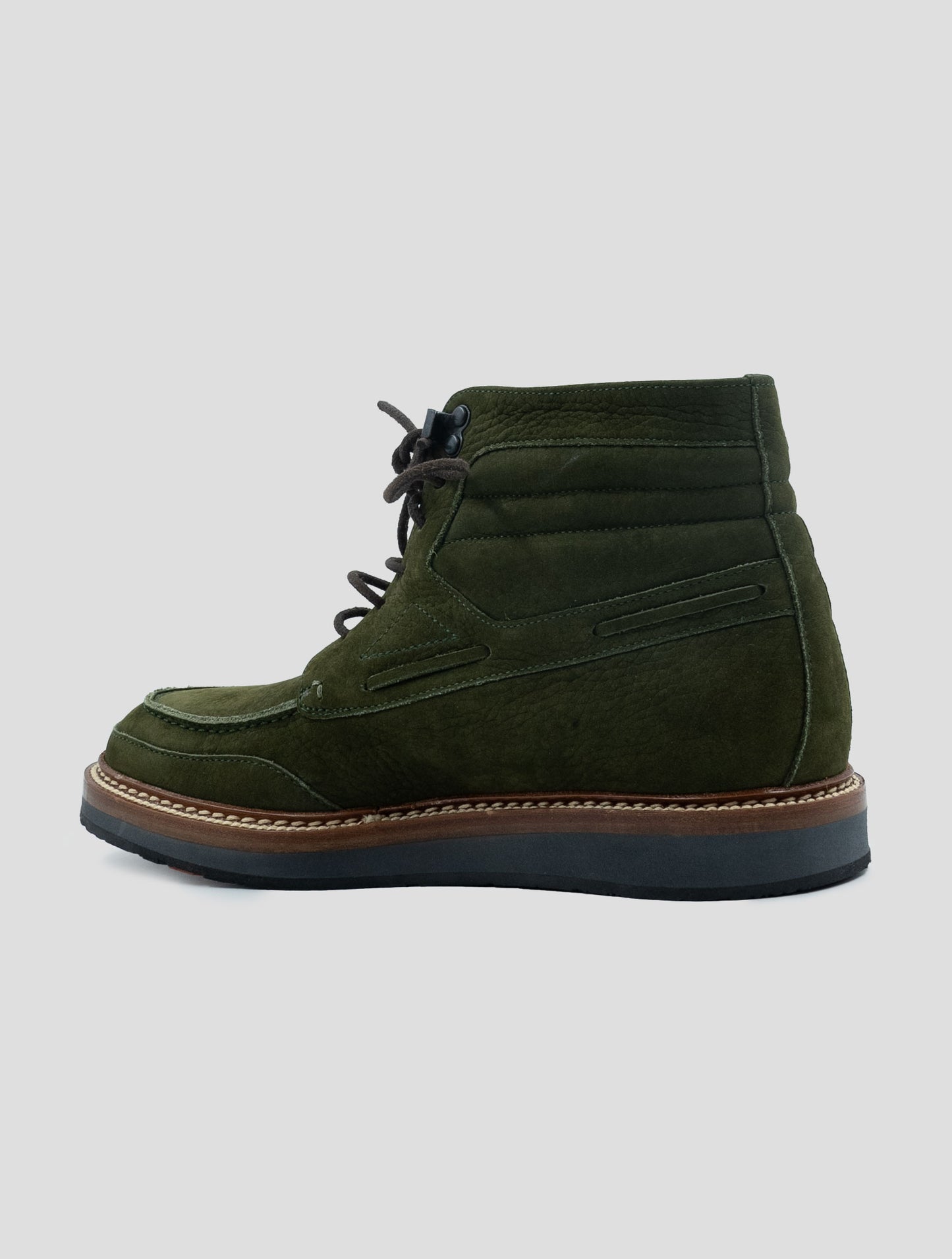 Kiton Green Leather Suede Boots