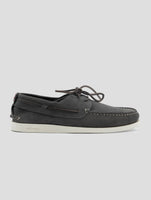 Kiton Gray Leather Suede Loafers