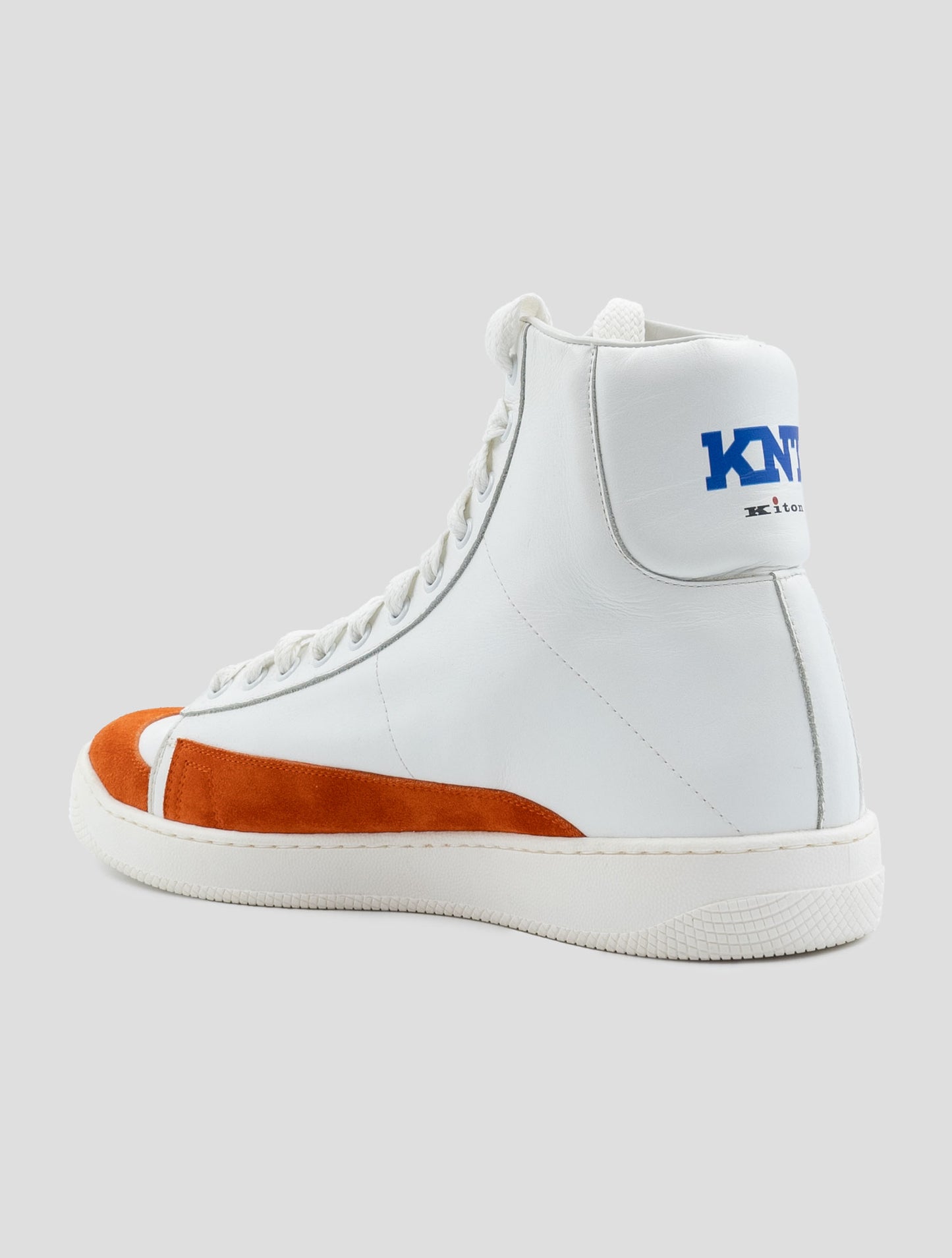 Kiton White Orange Leather Leather Suede Boots