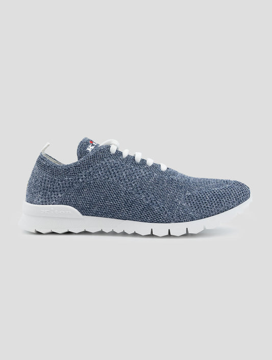 Kiton Blue Cotton Ea Sneakers