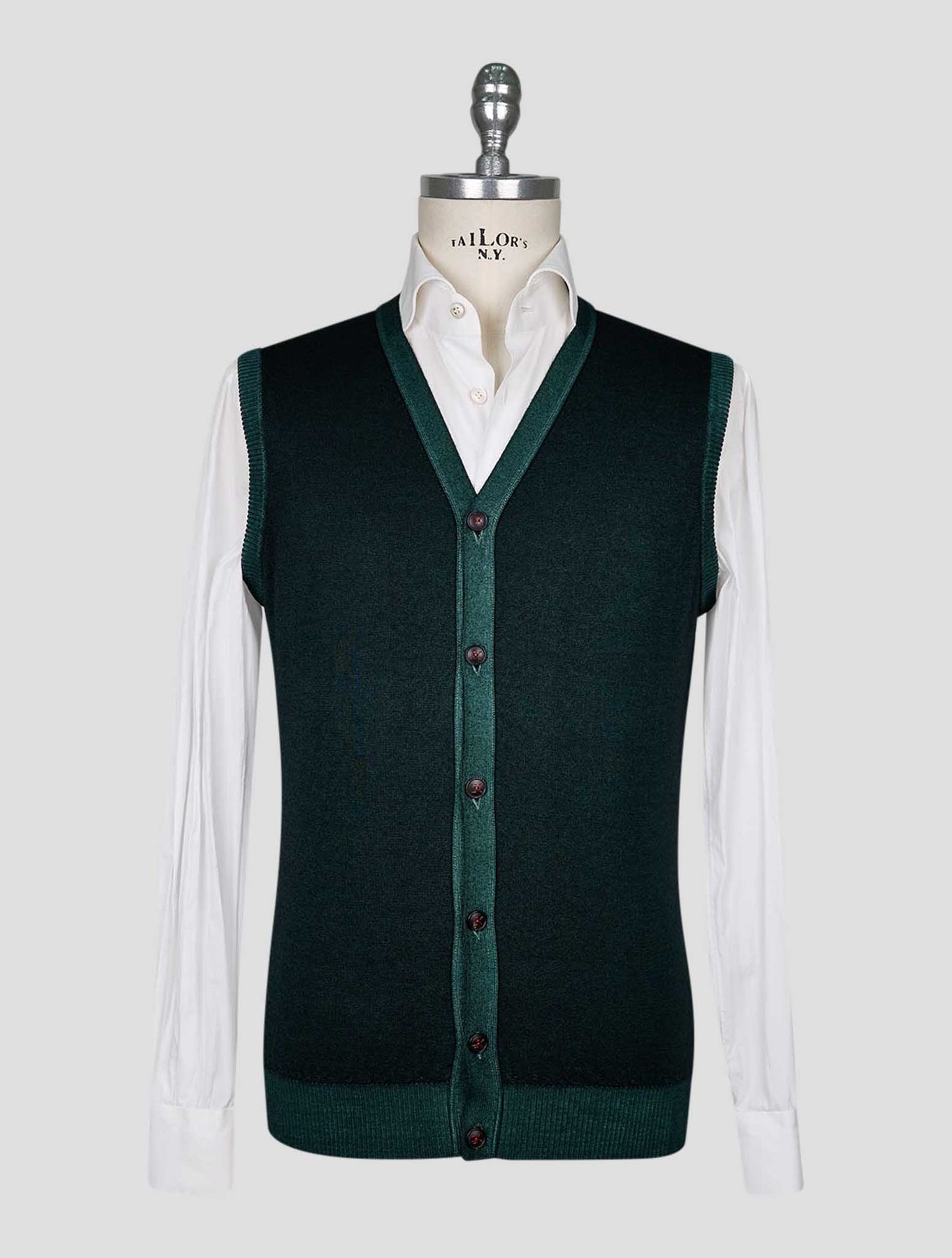 Kiton Gray White Cardigan