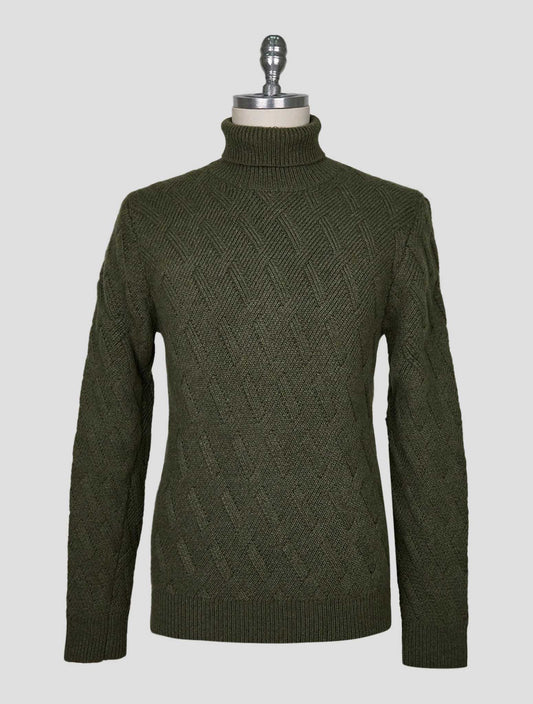Kiton Green Cashmere Sweater Turtleneck