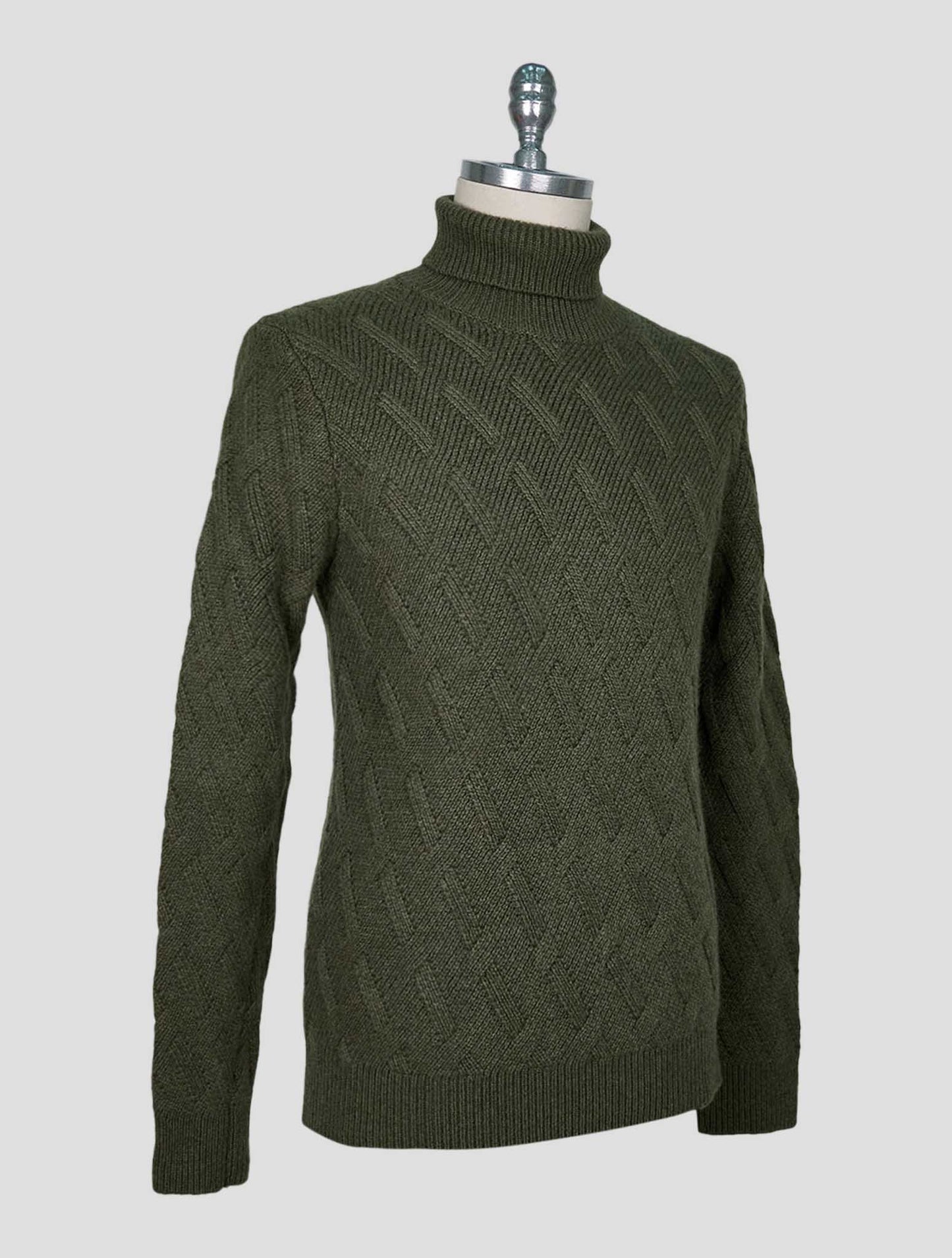 Kiton Green Cashmere Sweater Turtleneck