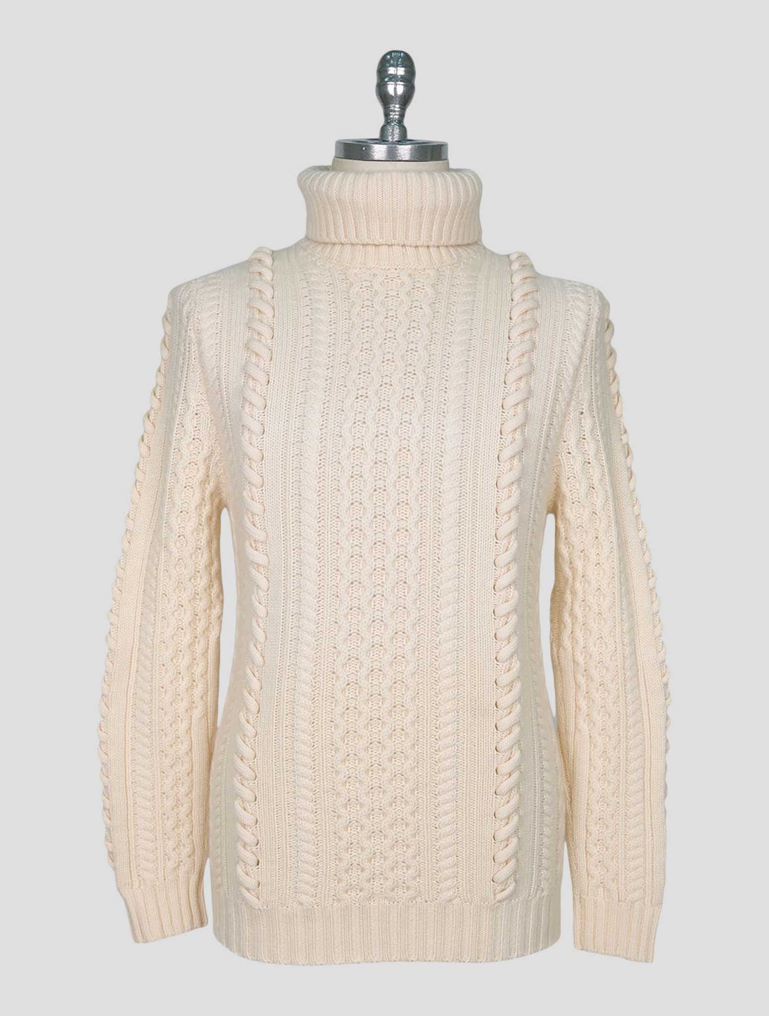 Kiton White Cashmere Sweater Turtleneck