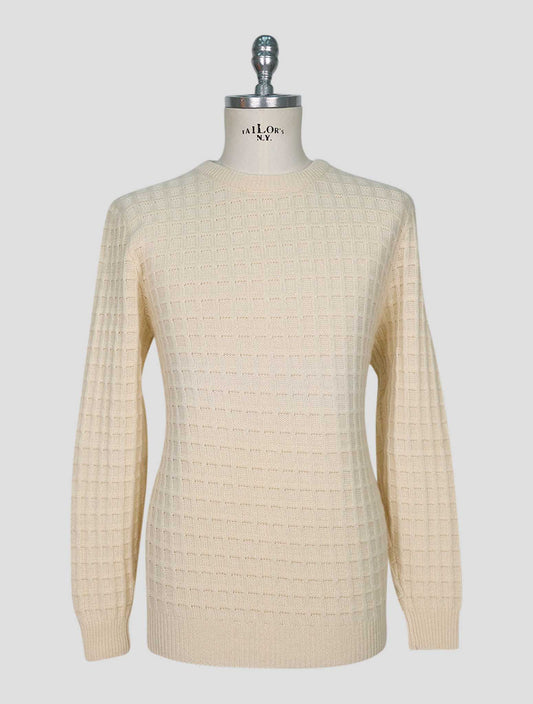 Kiton White Cashmere Sweater Crewneck