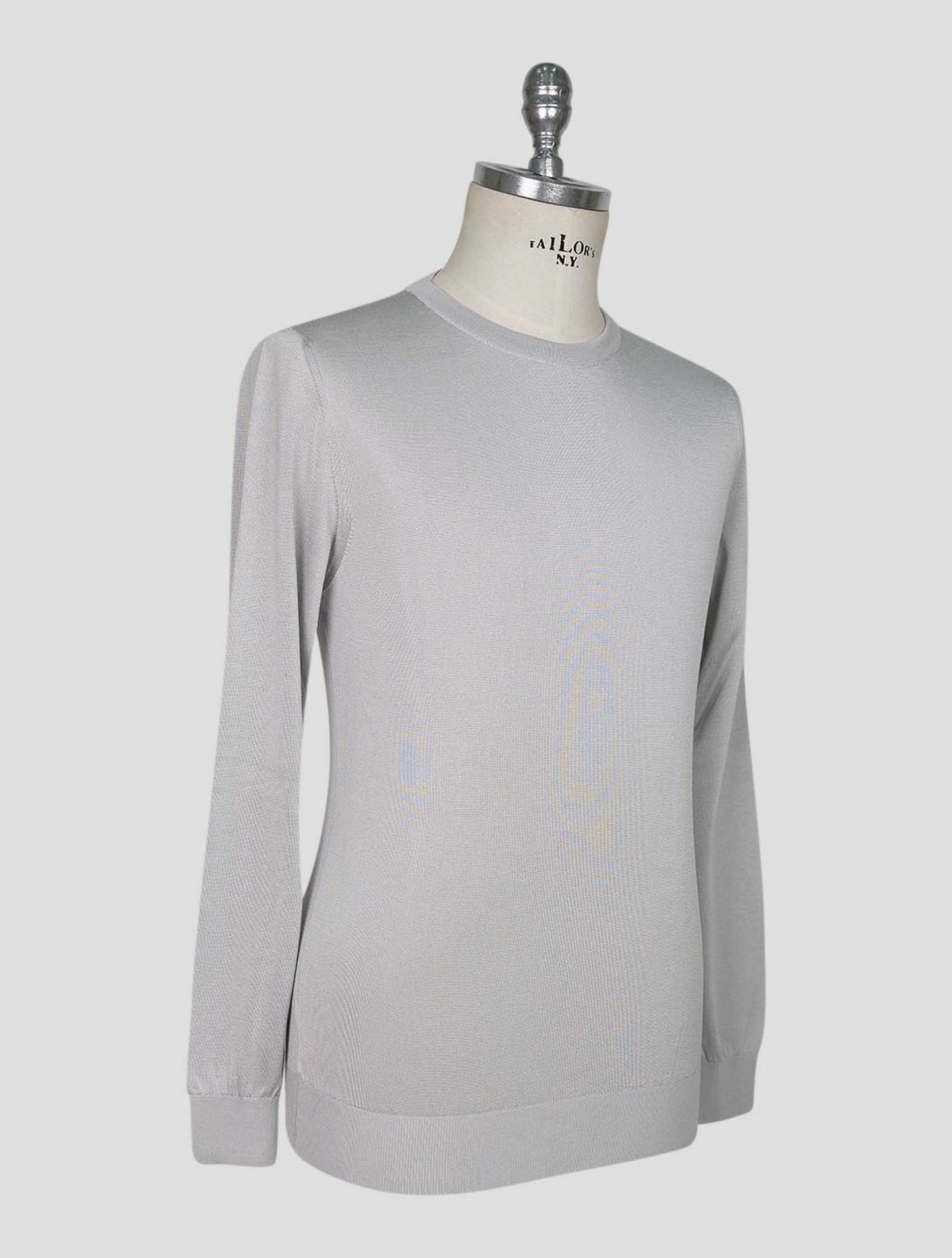 Kiton Gray Silk Sweater Crewneck