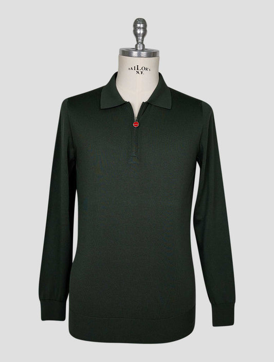 Kiton Green Silk Sweater Half Zip
