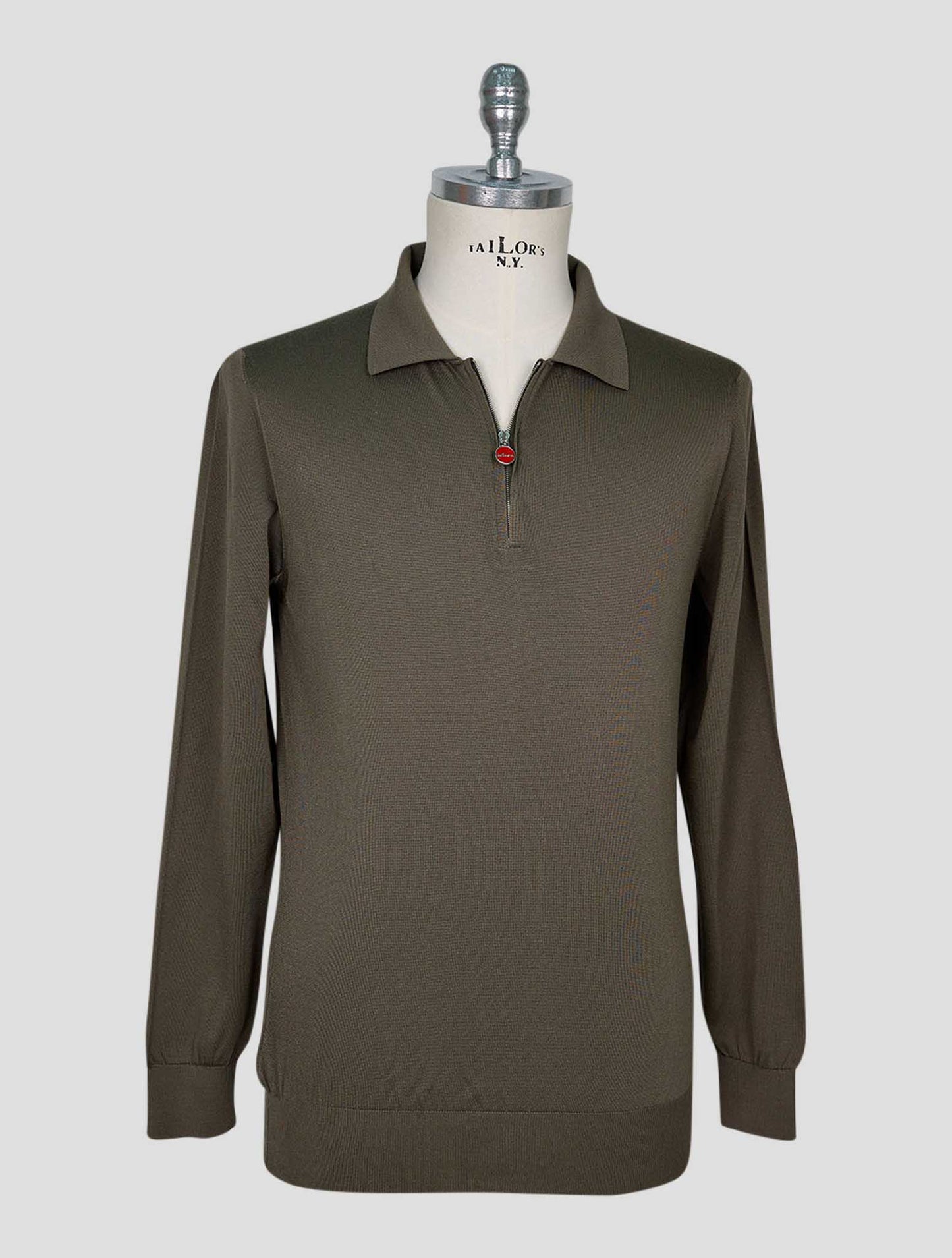Kiton Green Silk Sweater Polo