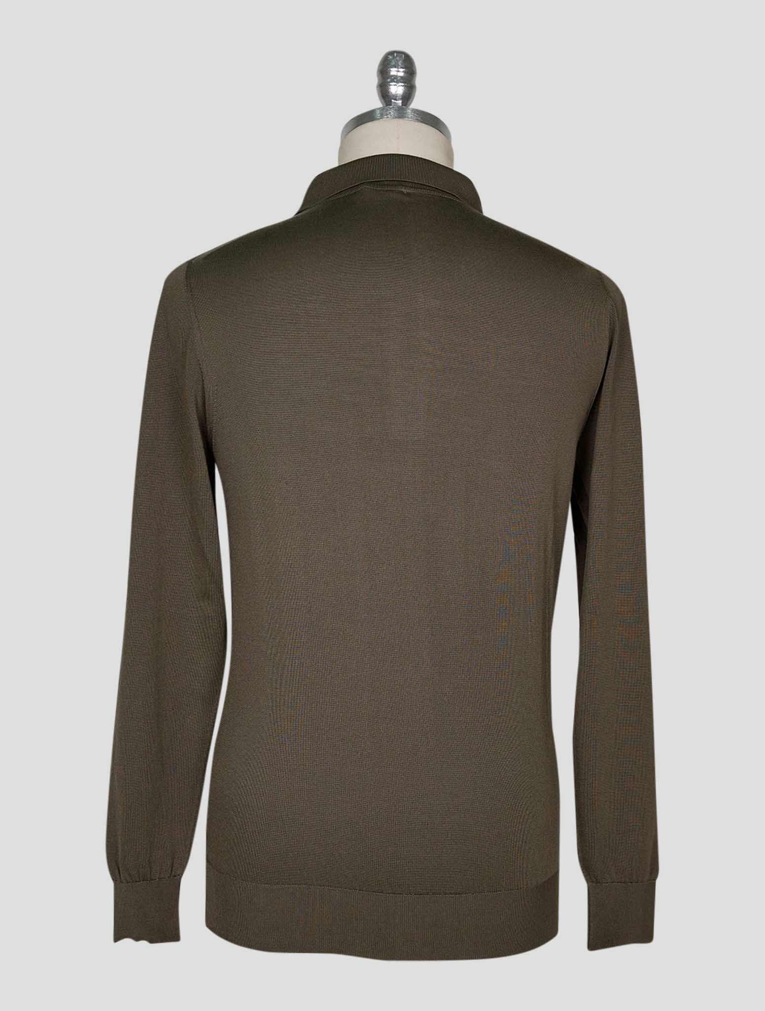 Kiton Green Silk Sweater Polo