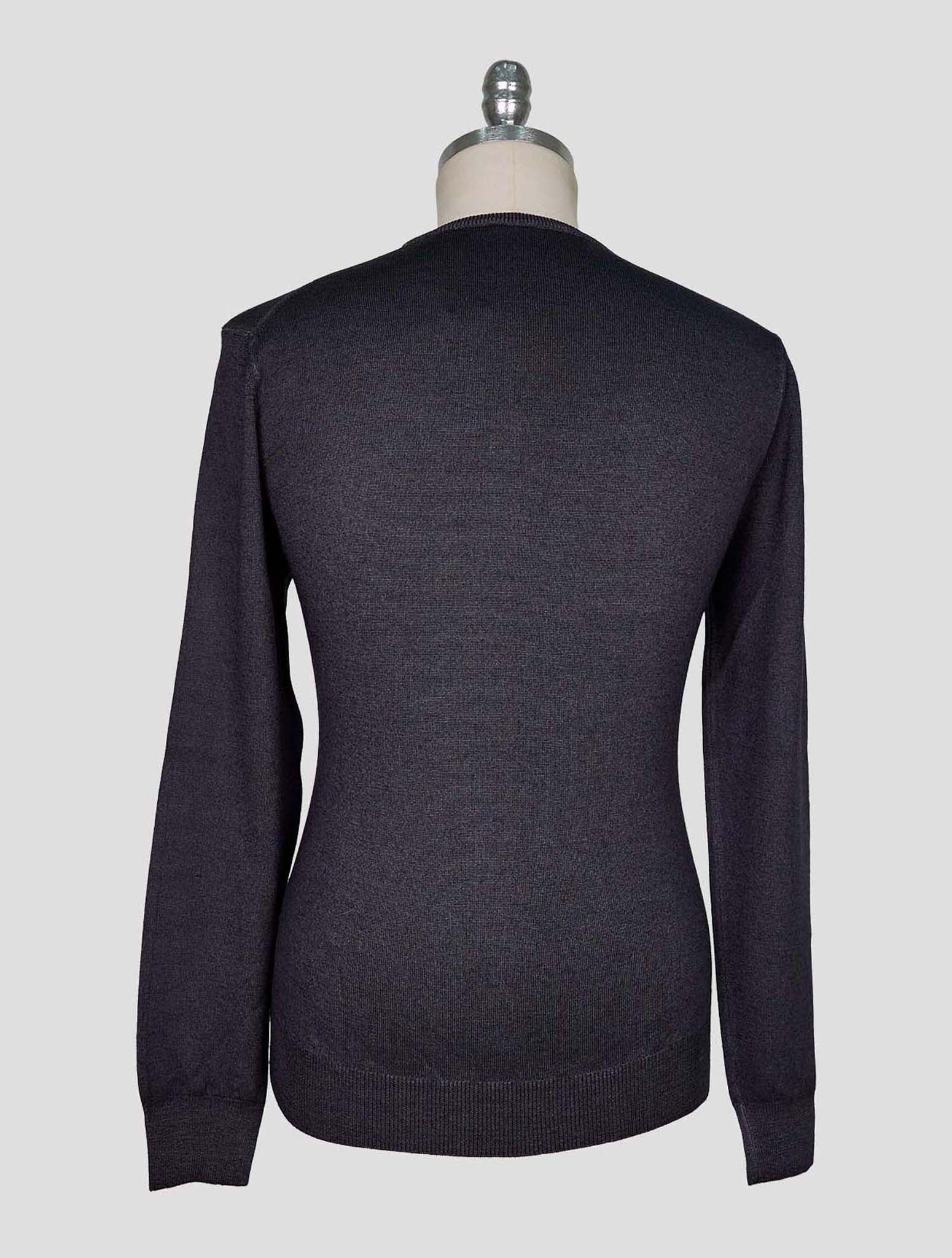 Kiton Gray Wool Sweater Crewneck