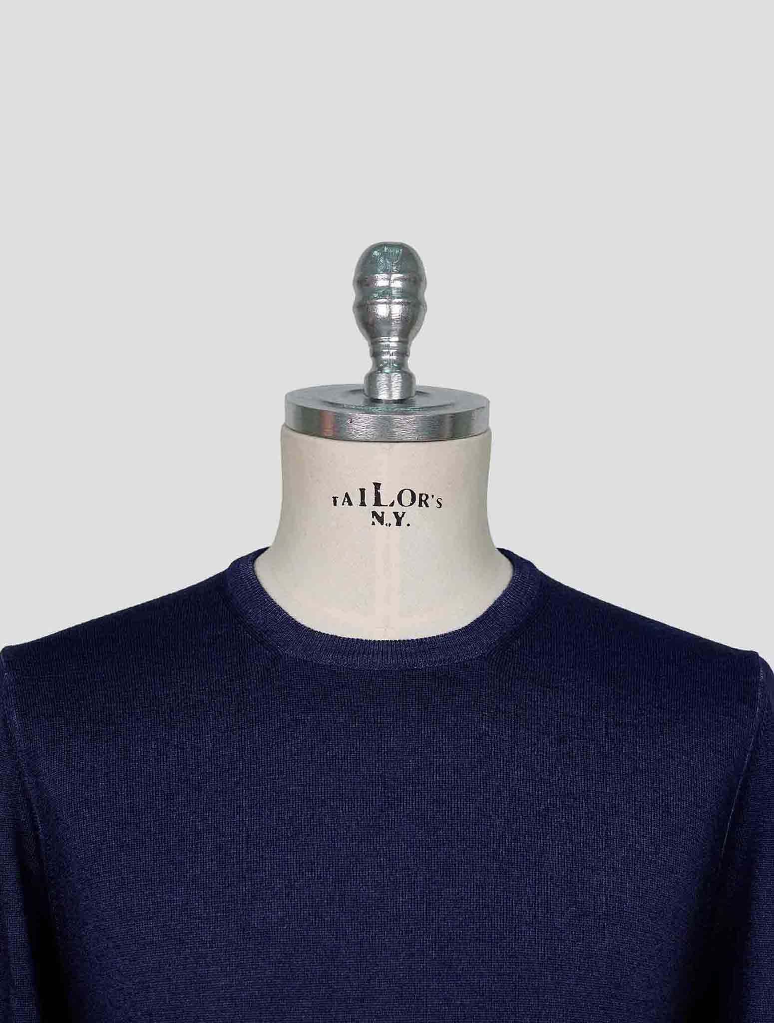 Kiton Blue Wool Sweater Crewneck