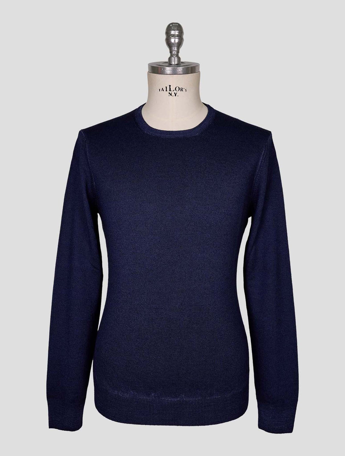 Kiton Blue Wool Sweater Crewneck