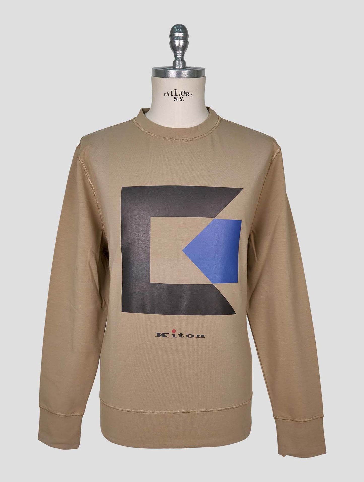 Kiton Beige Cotton Ea Sweater Crewneck